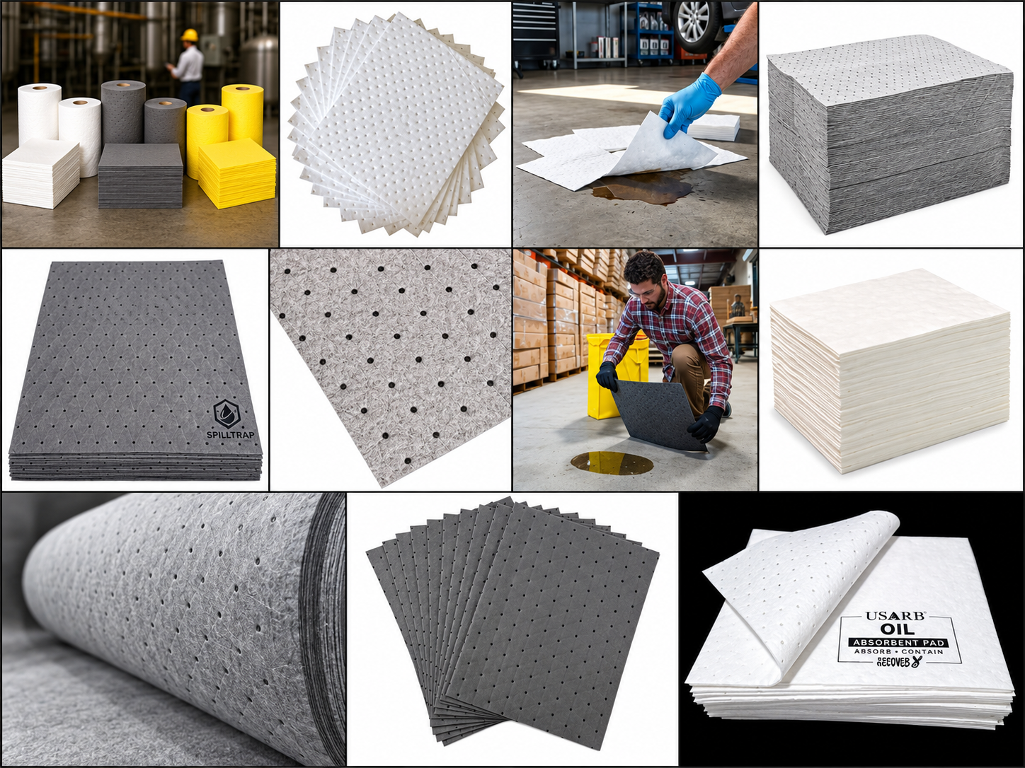 Oil spill pad illustration, not a product photograph